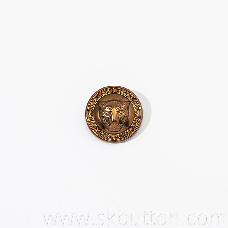 Customized Embossed Dome Metal Sewing custom 3d shank button for coat factory sale directly